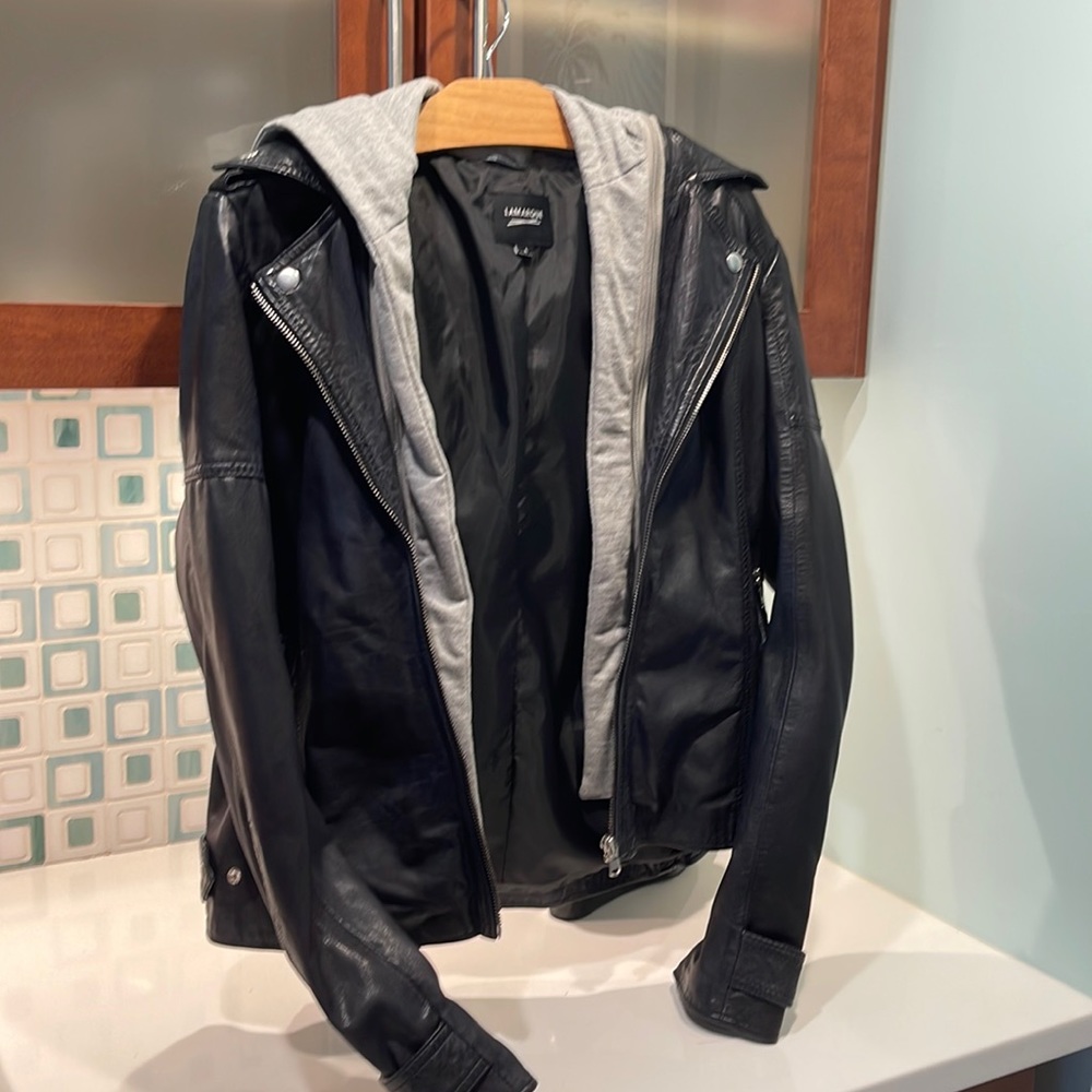 The Anna black biker jacket (fits like Large in juniors)